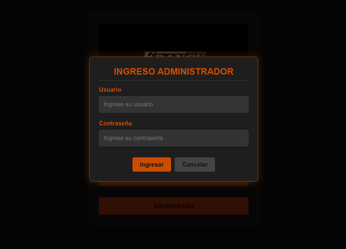 Pantalla de inicio de sesión o bienvenida